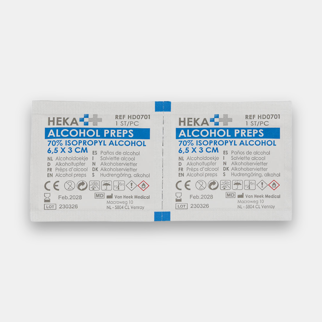 HEKA 70% isopropyl alcohol wipes — LYSENTA