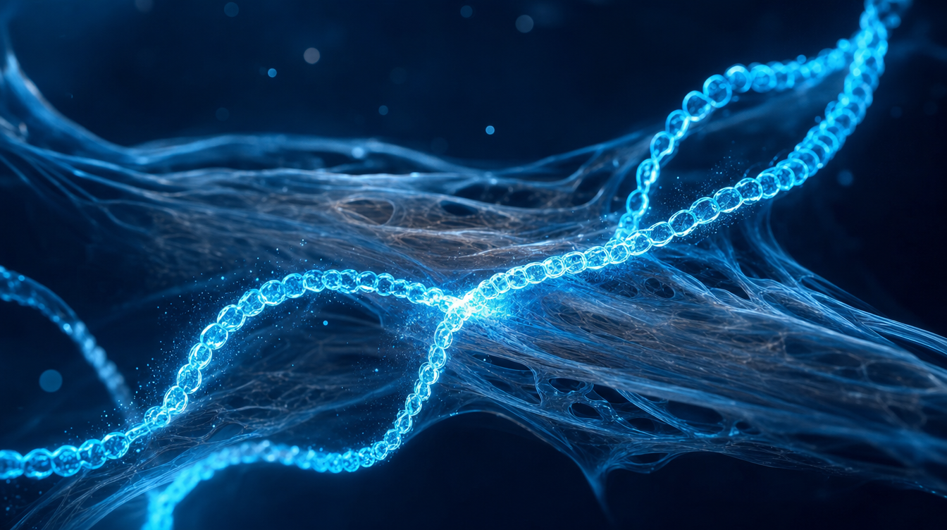 Cyan visualisation of combined research peptides — stacking peptides