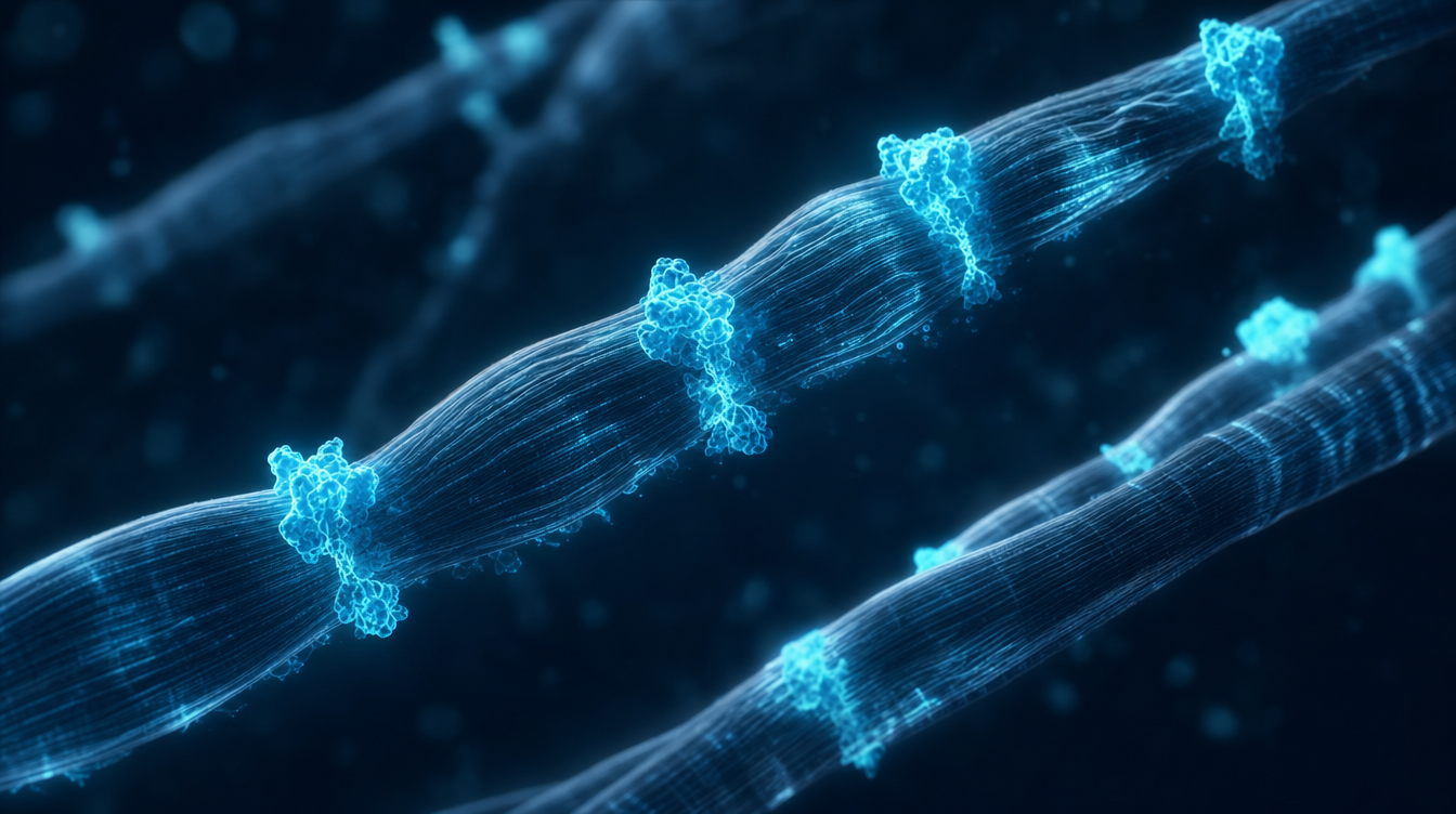 Cyan visualisation of growth hormone peptides — buying muscle-growth peptides