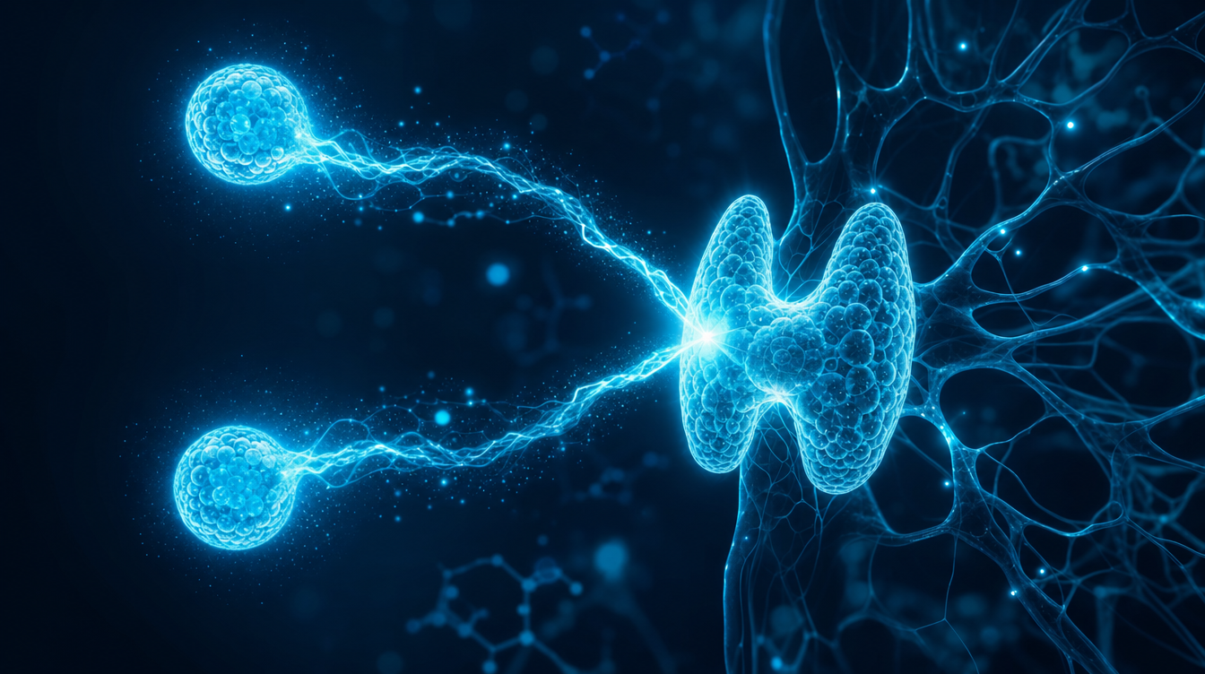 Cyan visualisation of two complementary growth-hormone peptides — CJC-1295 and Ipamorelin blend