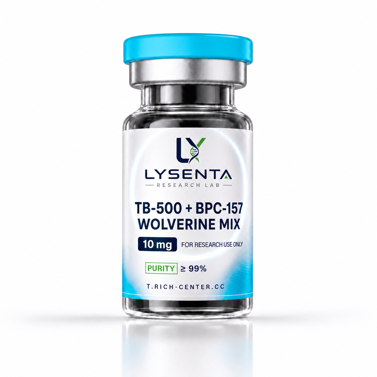 BPC-157 + TB-500 Wolverine blend 10 mg recovery research peptide vial — LYSENTA