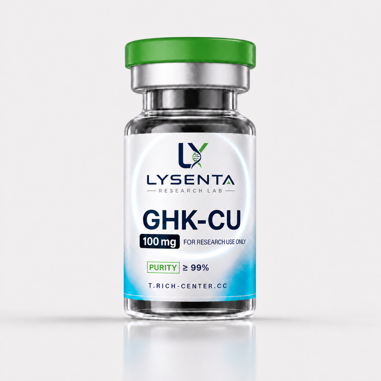 GHK-Cu copper peptide 100 mg research-grade peptide vial with lab certificate — LYSENTA