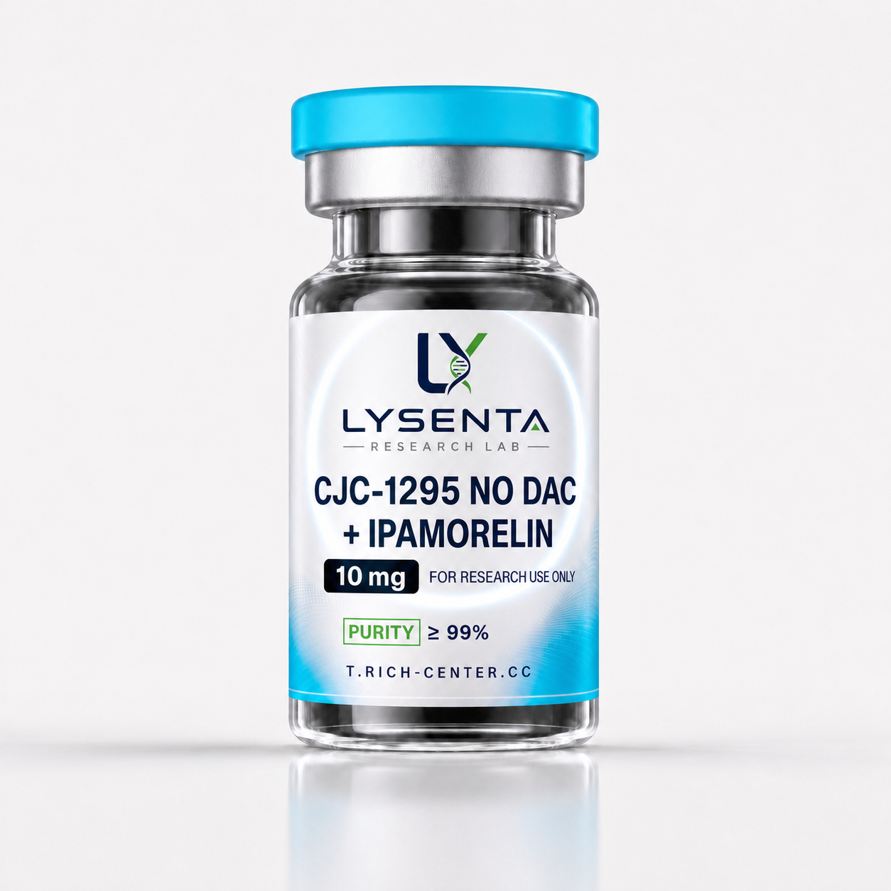 CJC-1295 without DAC + Ipamorelin blend 10 mg growth hormone research peptide vial — LYSENTA