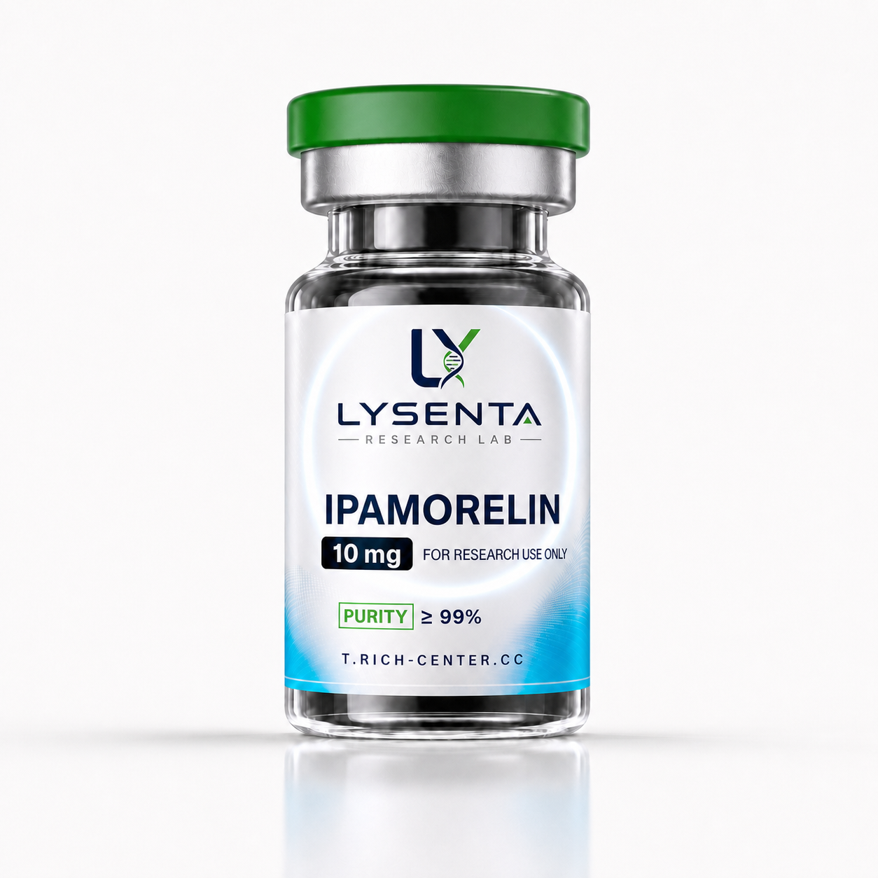 Ipamorelin 10 mg selective GHRP research peptide vial with laboratory certificate — LYSENTA
