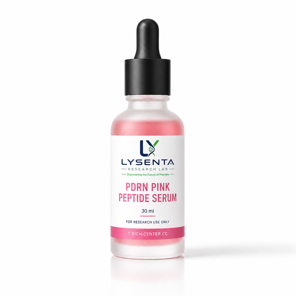 PDRN Pink Peptide Serum 30 ml pink cosmetic facial serum bottle — LYSENTA
