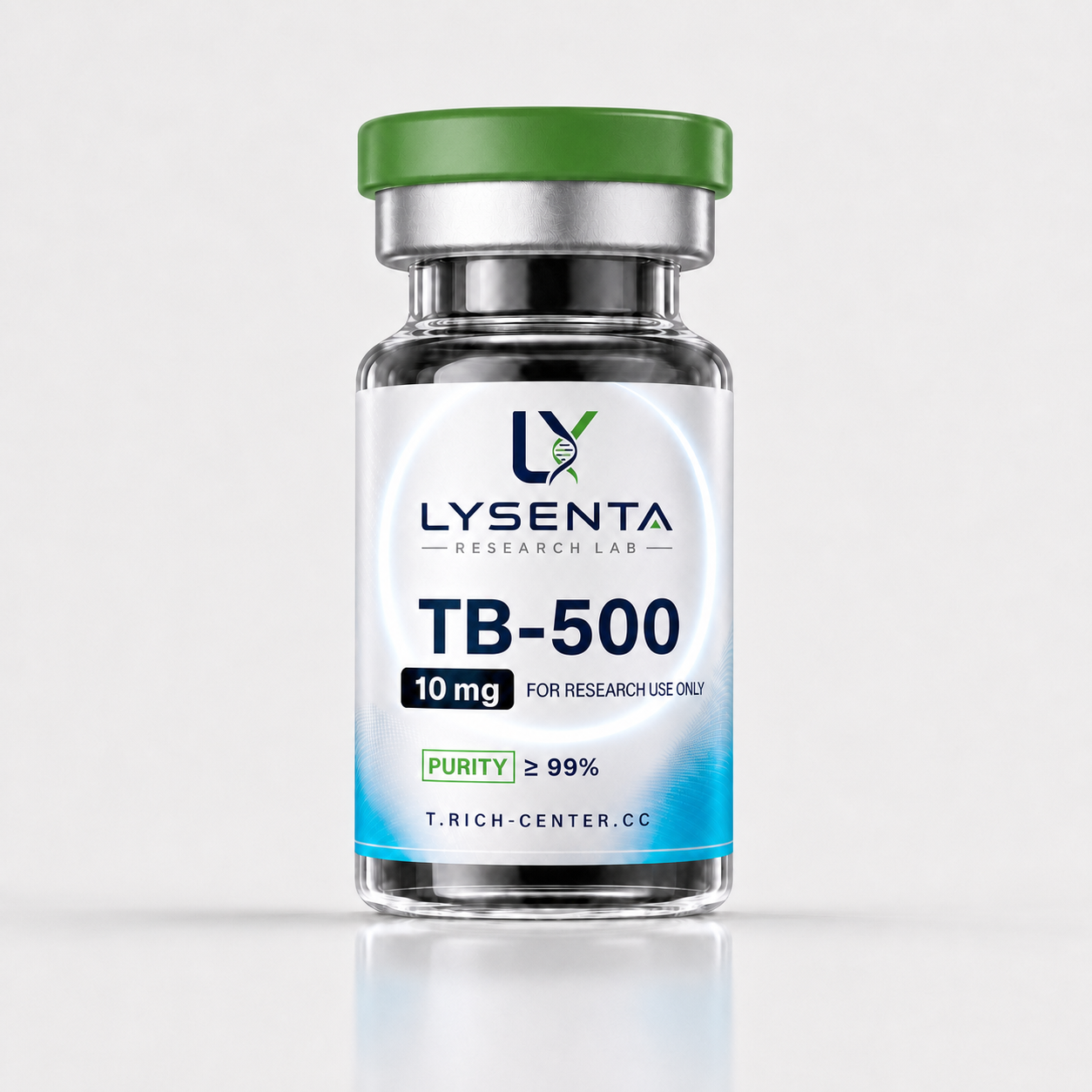 TB-500 (Thymosin Beta-4) 10 mg research-grade peptide vial with laboratory certificate — LYSENTA
