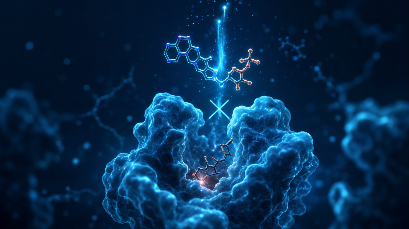 Visualisation of an inhibited enzyme with an approaching NAD+ molecule — 5-Amino-1MQ metabolic study