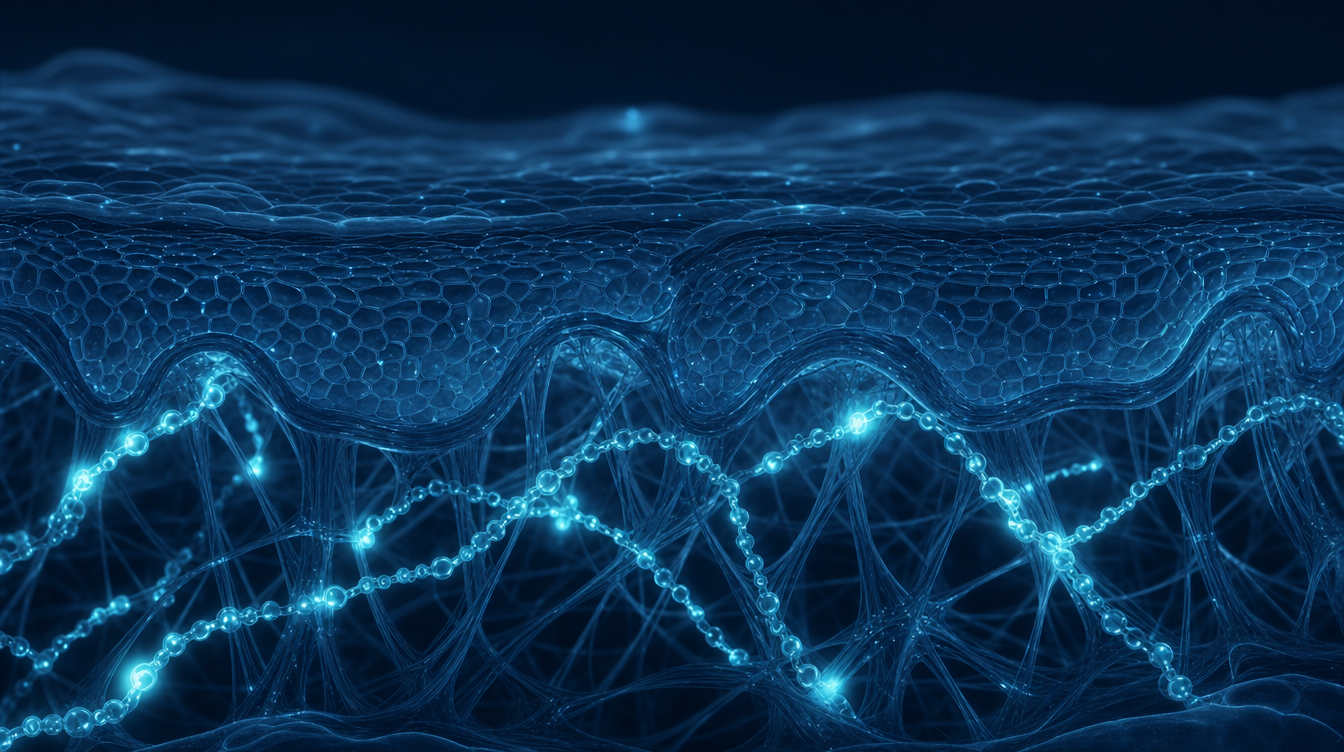 Visualisation of peptide chains in a skin and collagen matrix — KLOW blend research